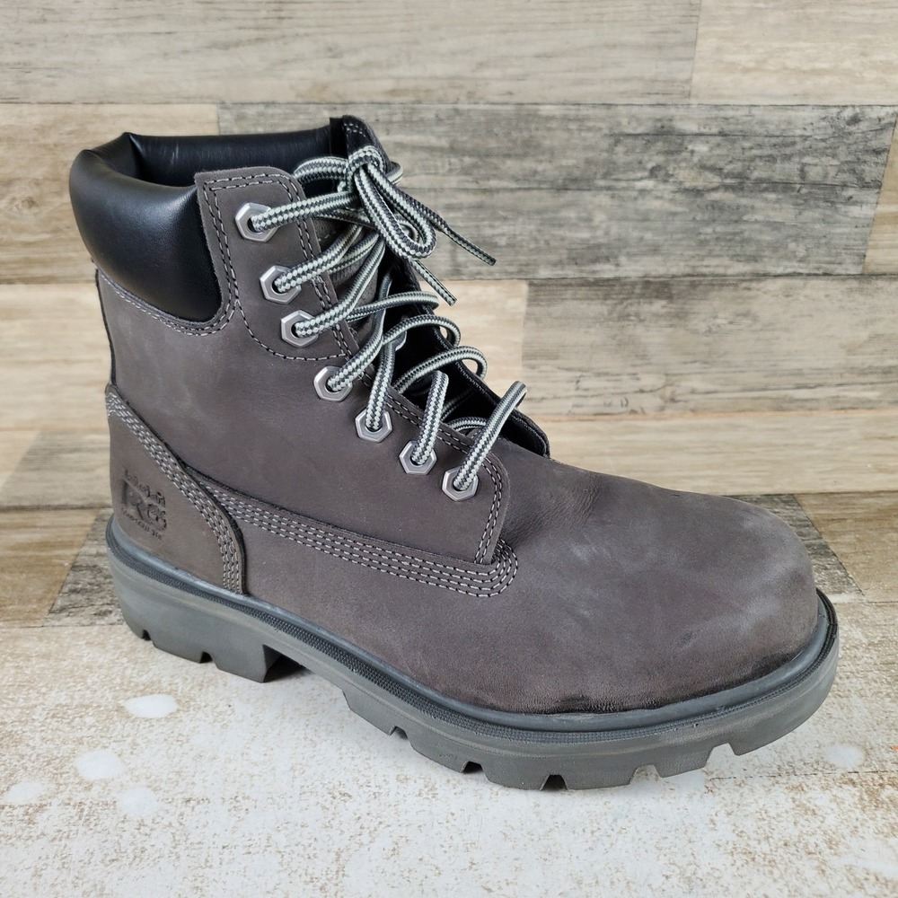 Timberland Pro Sawhorse 6" Mens Work Boots Sz 5.5 Leather Waterproof Composite